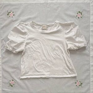 ⟡ white puff sleeve blouse by Industry (women’s M) ⟡